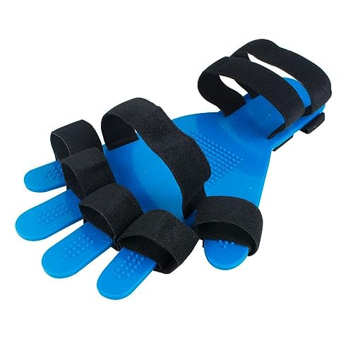 手指用ストレッチボード シリコン 左右兼用 屈曲の痙攣 指の力 伸ばす トレーニング グッズ 手のリハビリ 病院 男女兼用 介護用品（ブルー+ブラック）